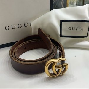 100% Authentic brown thin Gucci Belt, gg edition